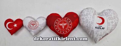 kalp yastık, baskılı kalp yastık